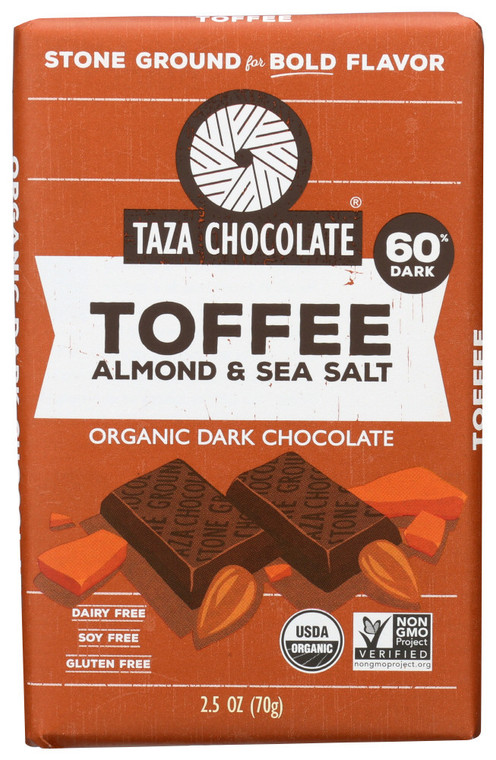 TAZA CHOCOLATE TOFFEE ALMOND & SEA SALT ( 10X2.5 OZ )