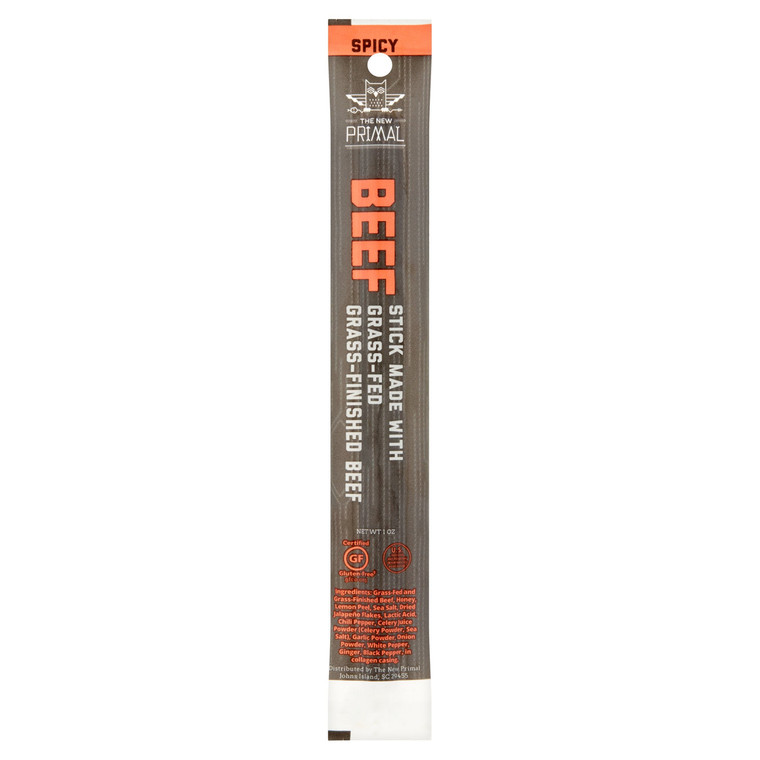 THE NEW PRIMAL GRASS FED SPICY BEEF STICKS ( 20X1 OZ )