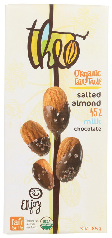 THEO CHOCOLATE MK CHOCOLATE SLT ALMOND ( 12X3OZ )