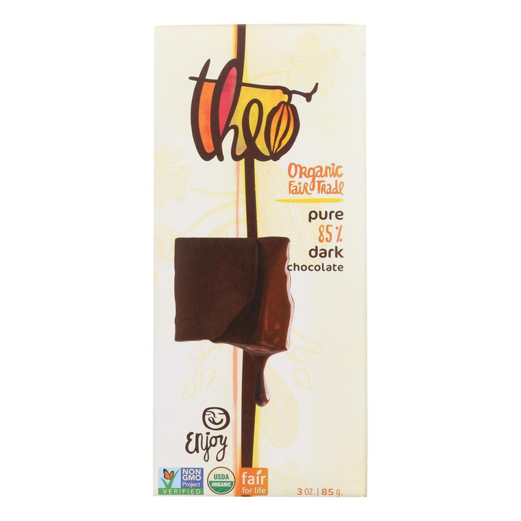 THEO CHOCOLATE 85% DARK CHOCOLATE BAR ( 12X3OZ )