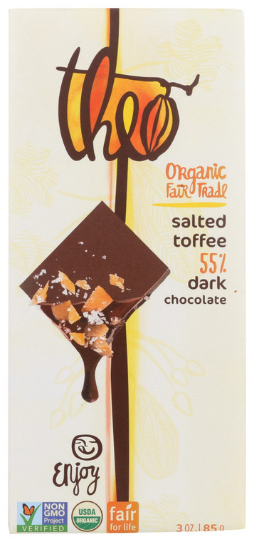 THEO CHOCOLATE SALTED TOFFEE ( 12X3 OZ )