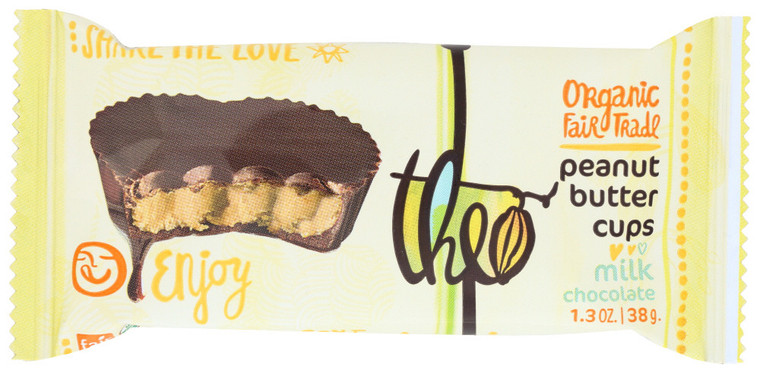 THEO CHOCOLATE MILK CHOCOLATE, PEANUT BUTTER CUPS ( 12X1.3 OZ )
