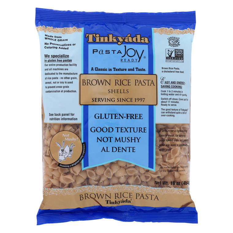 TINKYADA SHELLS BROWN RICE PASTA ( 12X16 OZ )