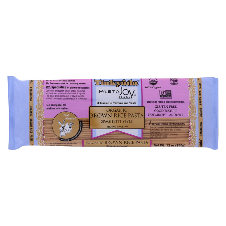 TINKYADA ORGANIC BROWN RICE PASTA SPAGHETTI STYLE ( 12X12 OZ )