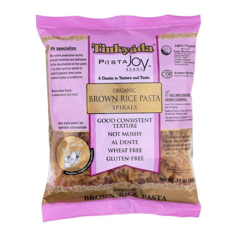 TINKYADA BROWN RICE PASTA SPIRALS GLUTEN FREE ( 12X12 OZ )