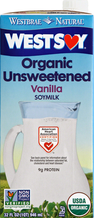 WESTSOY UNSWEETENED ORGANIC VANILLA WESTSOY ( 12X32 OZ )