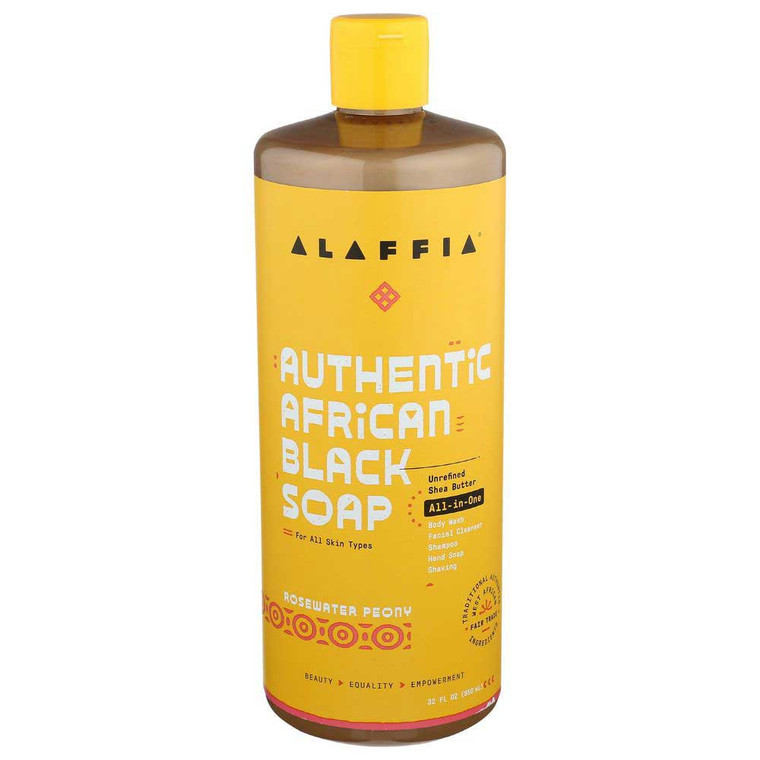 ALAF BLK SOAP ROSE WATER ( 1 X 32 OZ )
