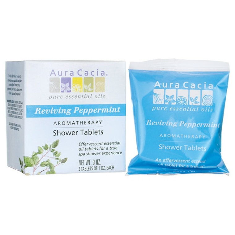 AURA CACIA PEPPERMINT SHOWER TABS ( 1X.3 OZ )