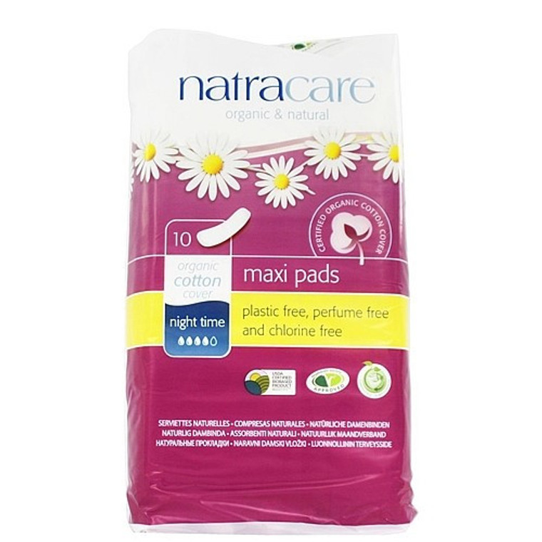 NATRACARE NIGHT TIME OVERNIGHT PADS ( 1X10 CT )
