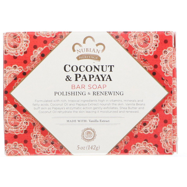 NUBIAN HERITAGE COCONUT PAPAYA SOAP ( 1X5OZ )