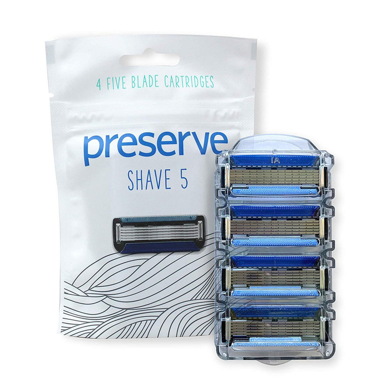PRESERVE REPLACEMENT CARTRIDGES FOR PRESERVE SHAVE FIVE RECYCLED RAZOR 4CT ( 6X4 CT )