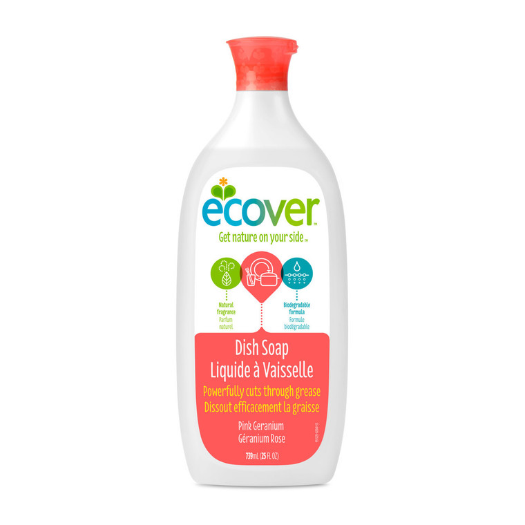 ECOVER LIQUID, PINK GERANIUM ( 6X25 OZ )