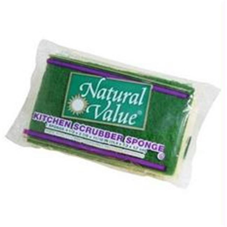 NATURAL VALUE KITCHEN SCRUBBER SPONGE ( 24X1CNT )