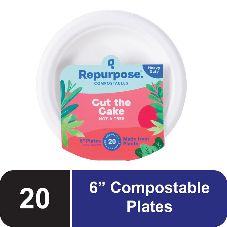 REPURPOSE COMPOSTABLE BAGASSE PLATES 6 IN ( 24X20 CT )