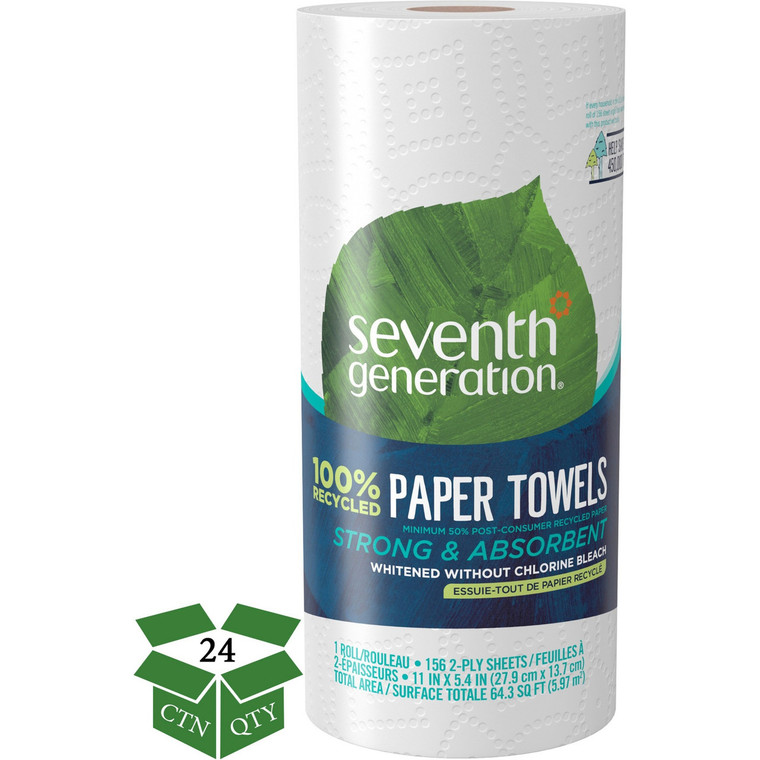 SEVENTH GENERATION PAPER TOWELS,100% RECYCLED,156SHTS ( 24X156 CT )