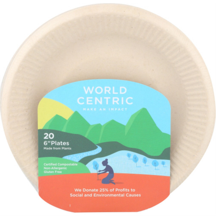 WORLD CENTRIC RIPPLE EDGE PLATE, 6 INCH ( 12X20 CT )