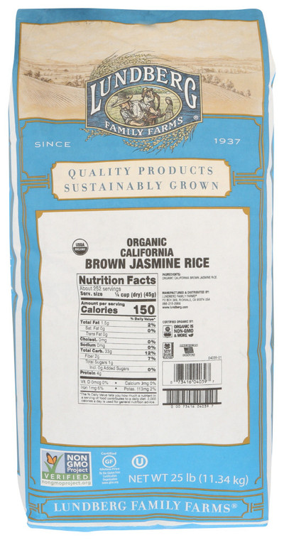 LUNDBERG RICE BRN JASMIN ( 1X25LB )