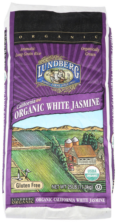 LUNDBERG FARMS JASMINE WHITE CA RICE ( 1X25LB )
