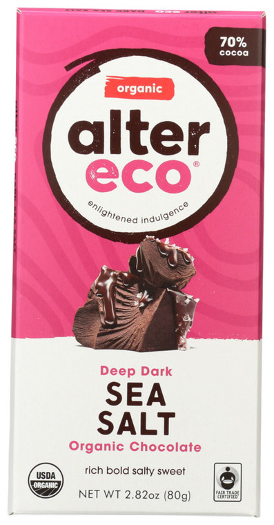 ALTER ECO DEEP DARK SEA SALT ORGANIC CHOCOLATE ( 12X2.82 OZ )