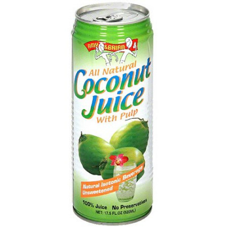 AMY & BRIAN NATURAL COCONUT JUICE WITH PULP ( 12X17.5 OZ )