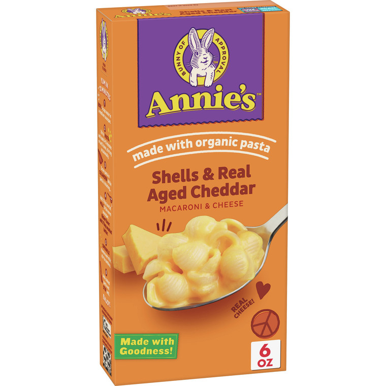 ANNIE'S HOMEGROWN SHELLS & WISCONSIN CHEDDAR ( 12X6 OZ )