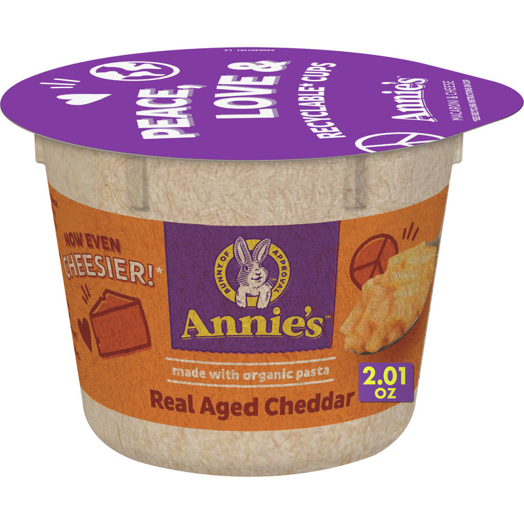 ANNIE'S HOMEGROWN SINGLE CUP AGED CHEDDAR ( 12X2.01OZ )