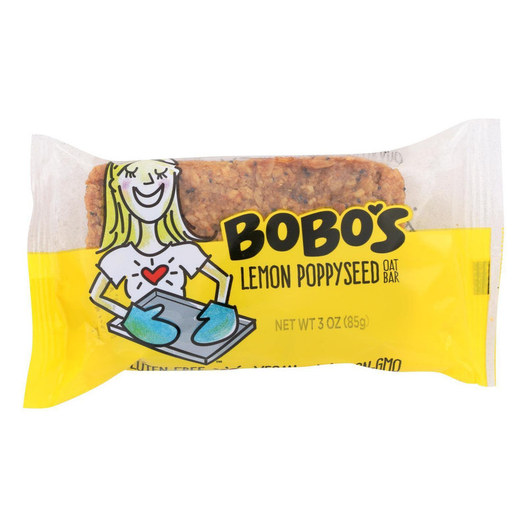 BOBO'S OAT BARS GLUTEN FREE ALL NATURAL BAR LEMON POPPYSEED ( 12X3OZ )