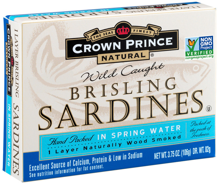 CROWN PRINCE BRISLING SARDINES IN WATER ( 12X3.75 OZ )