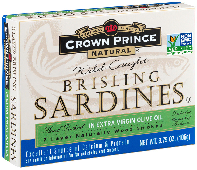 CROWN PRINCE BRISLING SARDINES IN OLIVE OIL ( 12X3.75 OZ )