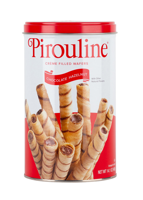 DE BEUKELAER CHOCOLATE HAZELNUT PIROULINE ROLLED WAFERS ( 6X14OZ )