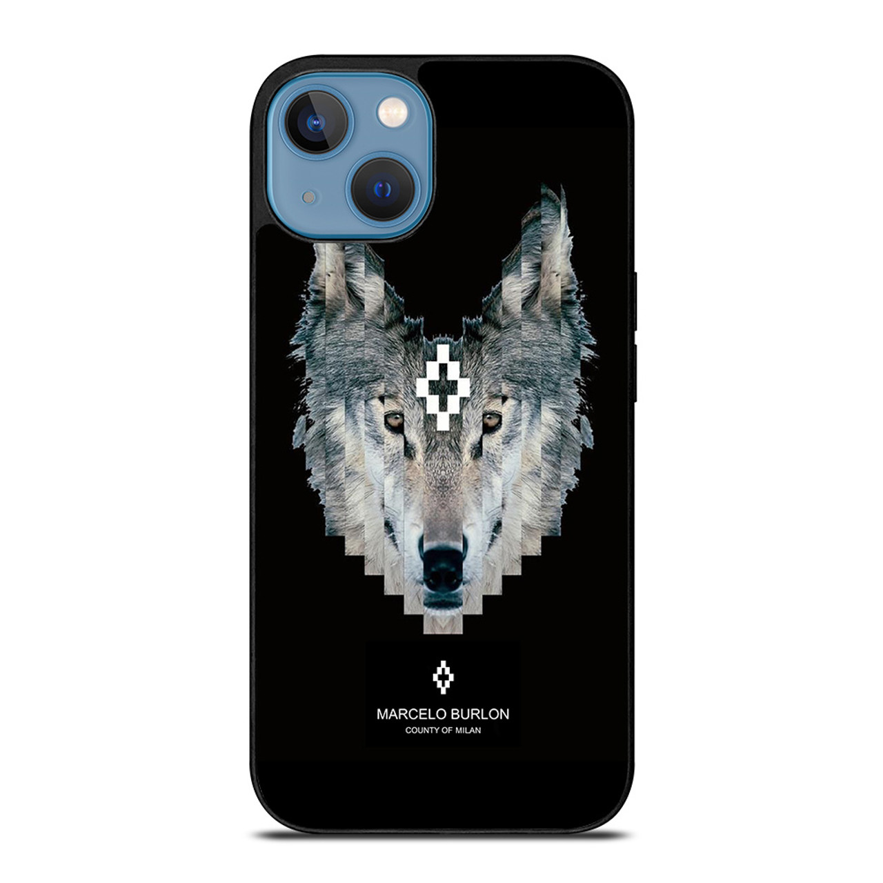 godtgørelse Far Picket MARCELO BURLON WOLF LOGO iPhone 13 Case Cover