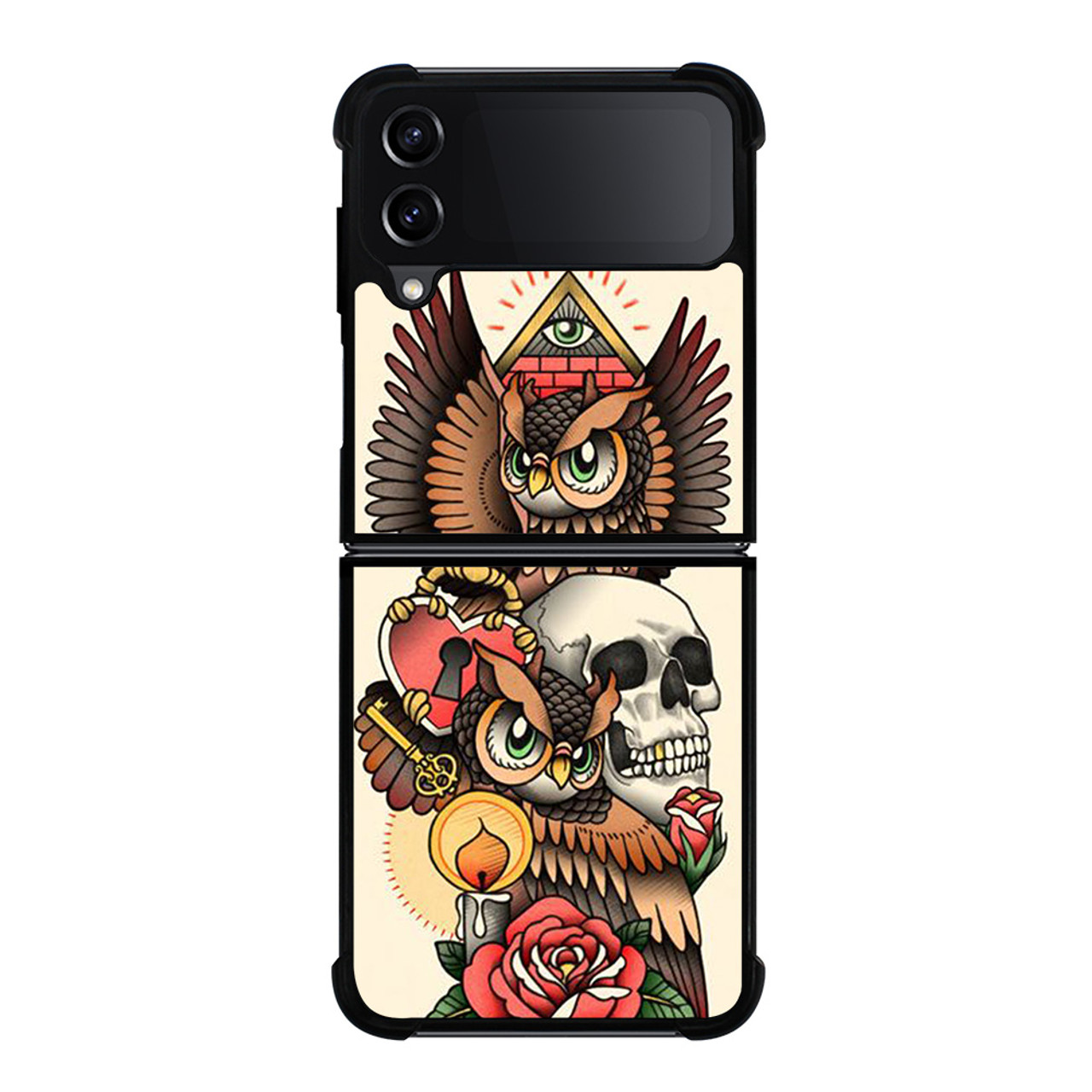 Hades Cerberus Death skull tattoo graphic black and white art phone case  cover | eBay