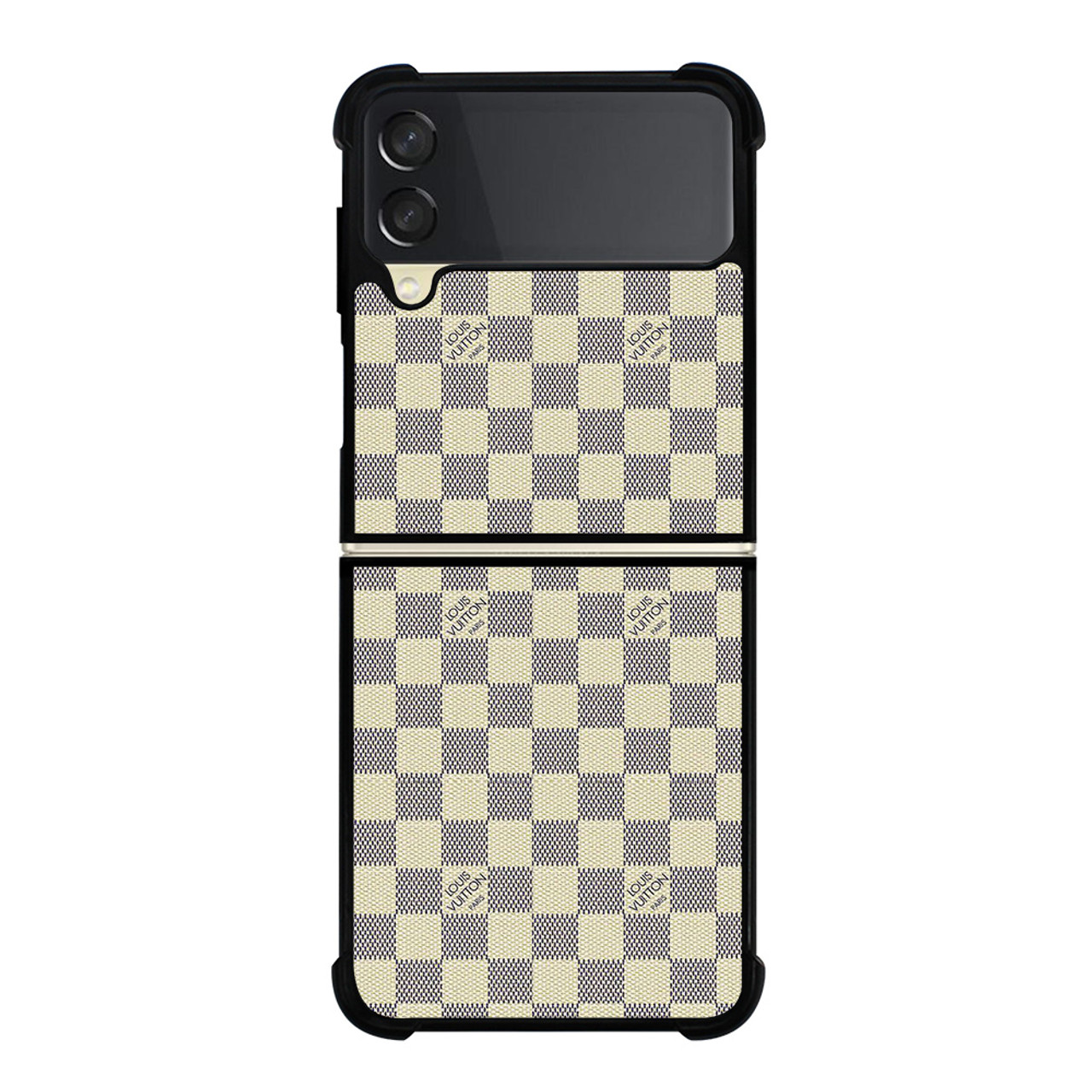 LOUIS VUITTON LV LOGO BLACK GOLD Samsung Z Flip 3 Case Cover