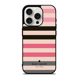 KATE SPADE NEW YORK LOGO STRIPES PATTERN iPhone 15 Pro Case Cover KATE SPADE NEW YORK LOGO STRIPES PATTERN iPhone 15 Pro Case Cover