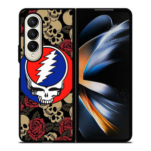 GREATEFUL DEAD BAND ICON SKULL AND ROSE Samsung Galaxy Z Fold 4 Case Cover GREATEFUL DEAD BAND ICON SKULL AND ROSE Samsung Galaxy Z Fold 4 Case Cover