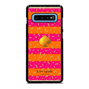 KATE SPADE NEW YORK YELLOW PINK STRIPES GLITTER Samsung Galaxy S10 Plus Case Cover KATE SPADE NEW YORK YELLOW PINK STRIPES GLITTER Samsung Galaxy S10 Plus Case Cover