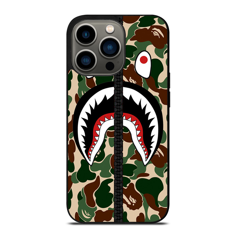 BAPE SHARK CAMO ZIP iPhone 13 Pro Case Cover