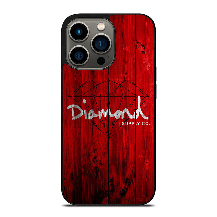 DIAMOND SUPPLY CO WOODEN RED iPhone 13 Pro Case Cover