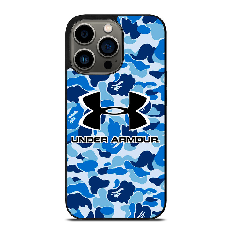 UNDER ARMOUR BLUE CAMO BAPE iPhone 13 Pro Case Cover