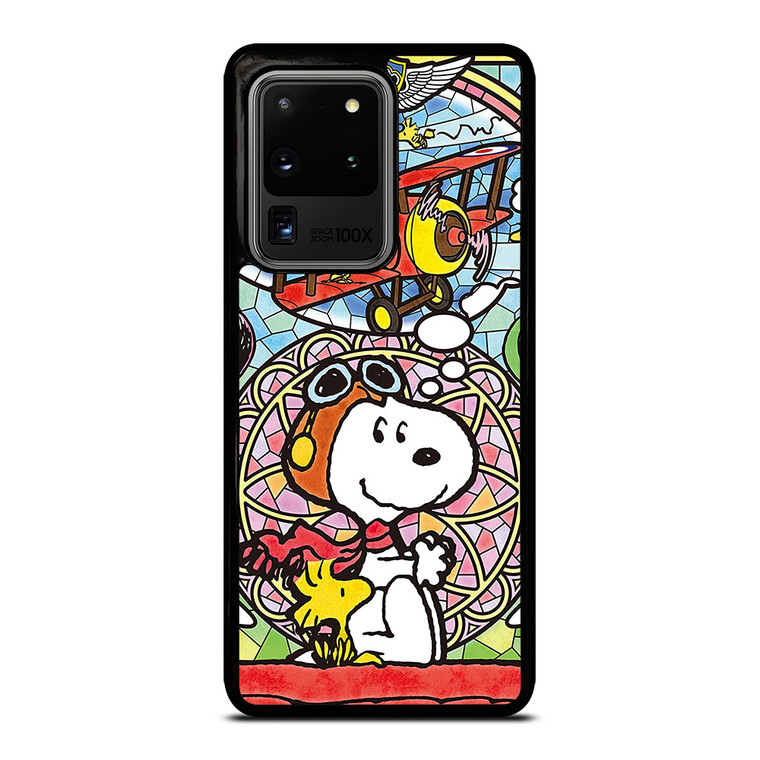 SNOOPY THE PEANUTS GLASS ART Samsung Galaxy S20 Ultra Case Cover