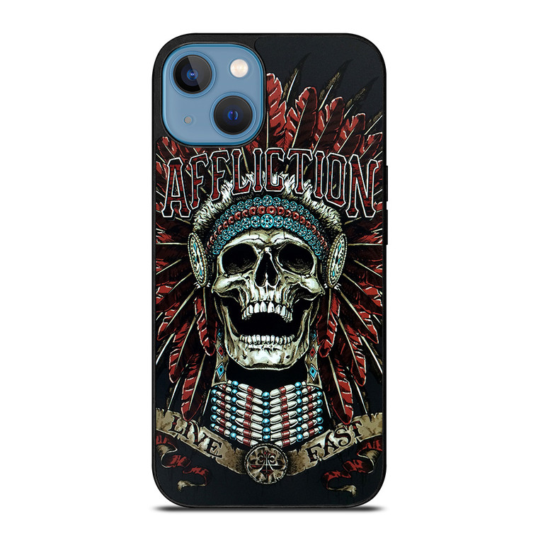 AFFLICTION SKULL INDIAN iPhone 13 Case Cover