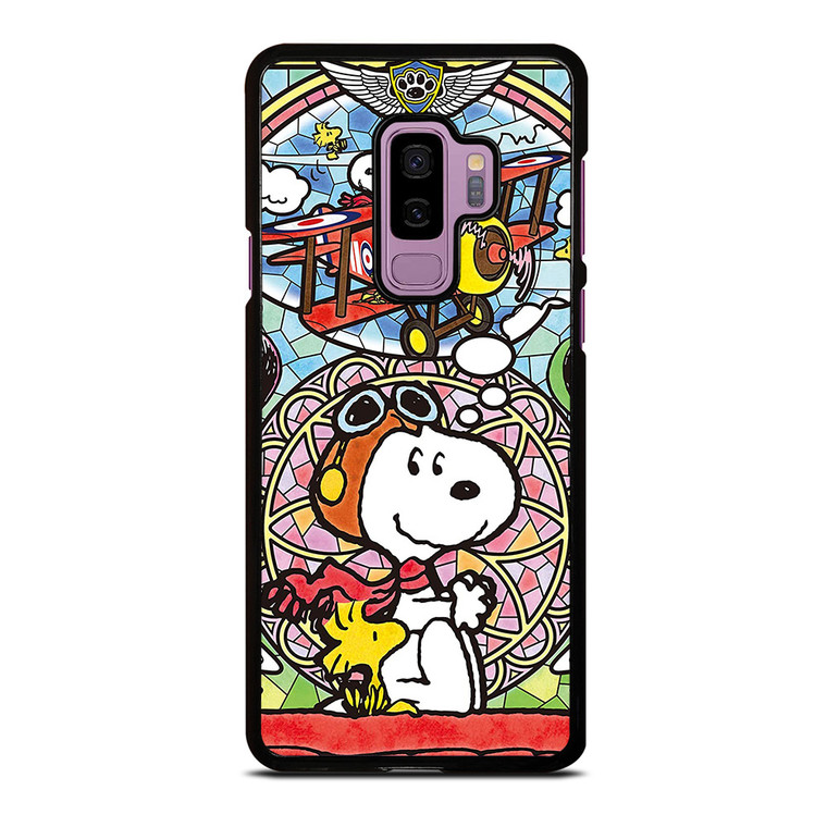 SNOOPY THE PEANUTS GLASS ART Samsung Galaxy S9 Plus Case Cover