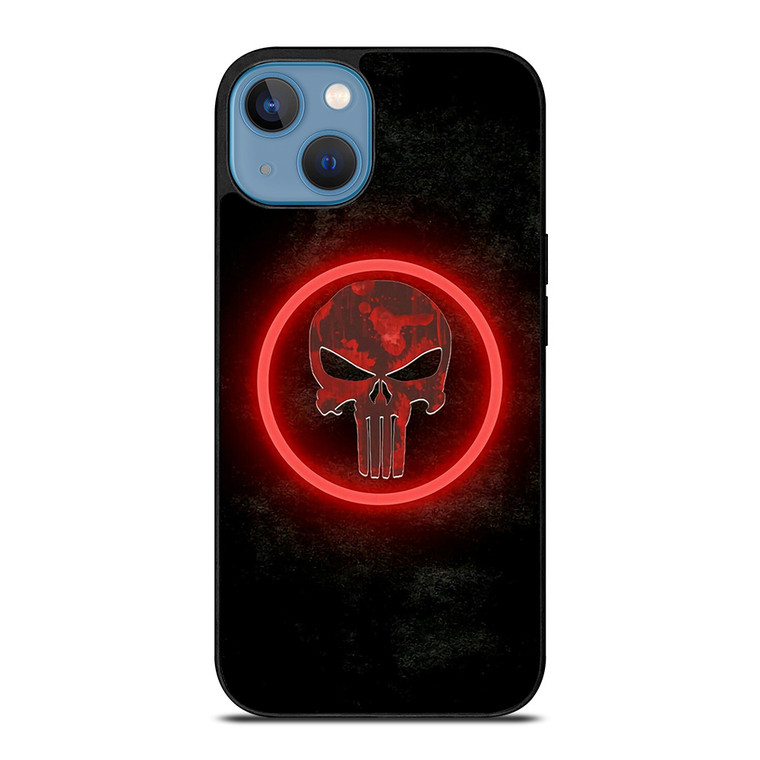 THE PUNISHER SKULL RED GLOW iPhone 13 Case Cover