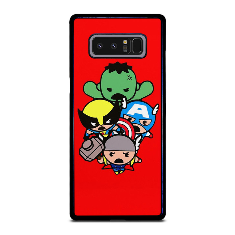 KAWAII CAPTAIN AMERICA HULK THOR WOLVERINE Marvel Avengers Samsung Galaxy Note 8 Case Cover