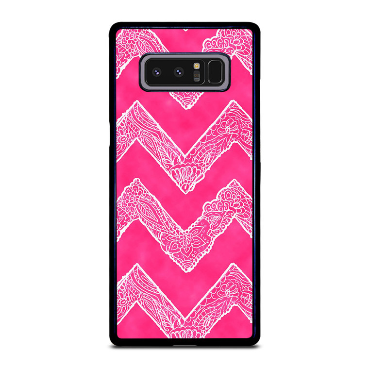 WHITE FLORAL PAISLEY CHEVRON PATTERN Samsung Galaxy Note 8 Case Cover