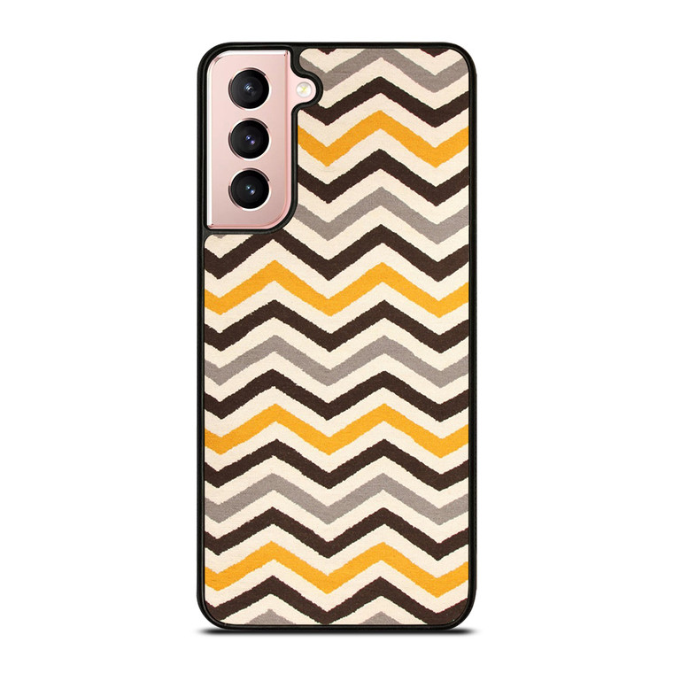 YELLOW BROWN CHEVRON PATTERN Samsung Galaxy Case Cover