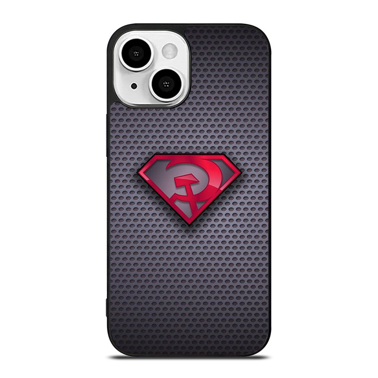 SUPERMAN RED SON LOGO CARBON iPhone 13 Mini Case Cover
