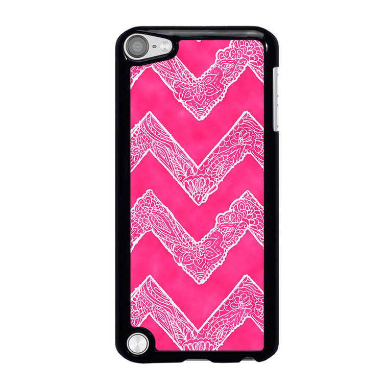 WHITE FLORAL PAISLEY CHEVRON PATTERN iPod Touch 5 Case Cover