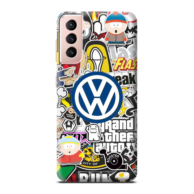 VW STICKER BOMB LOGO  Samsung Galaxy 3D Case Cover