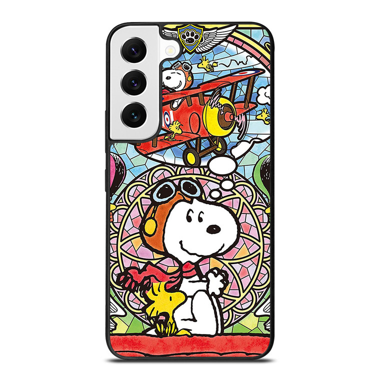 SNOOPY THE PEANUTS GLASS ART Samsung Galaxy S22 Case Cover